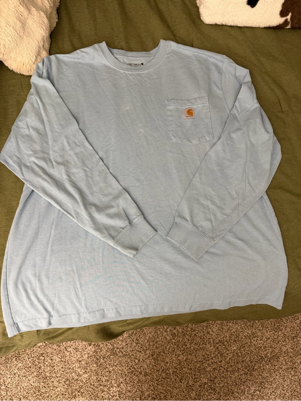 Carhartt Men’s Long-Sleeve Pocket Tee — Pale Blue